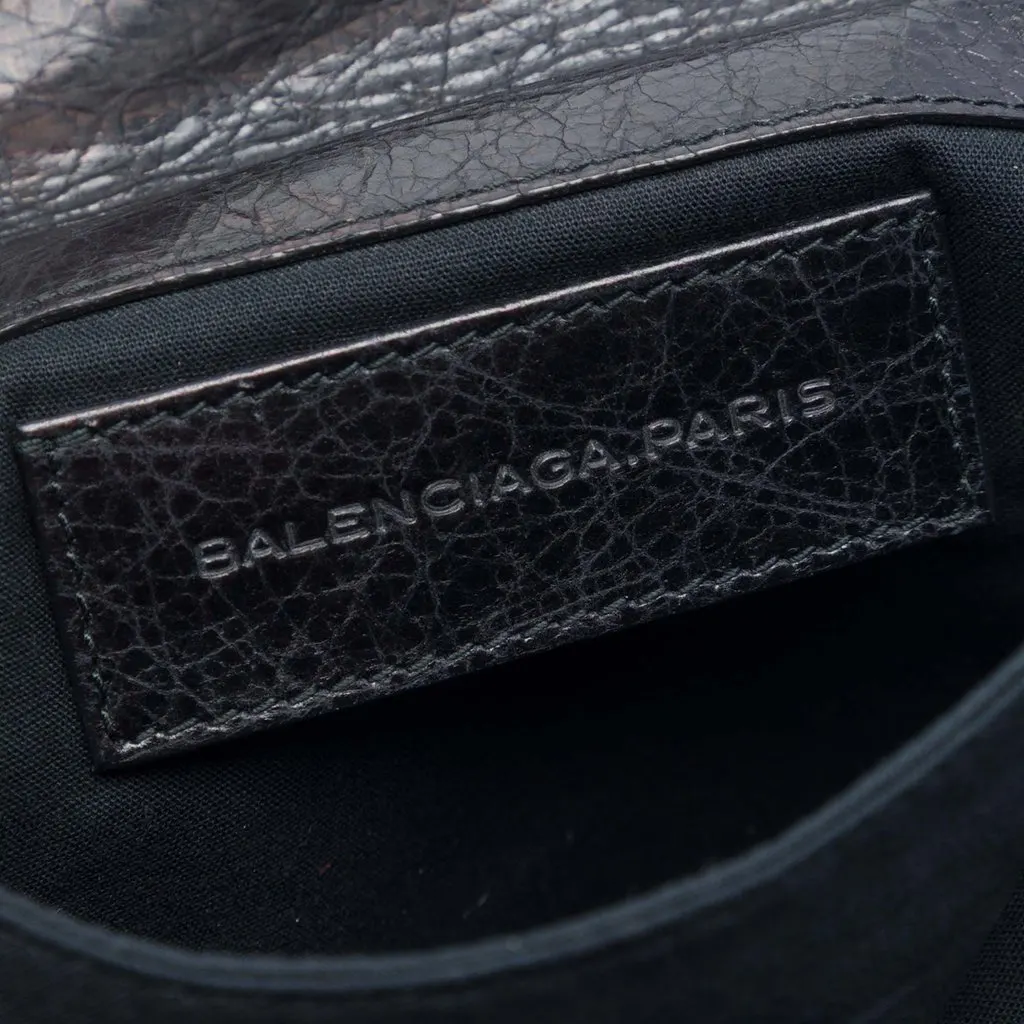 Balenciaga Lambskin Motocross Giant 12 Envelope Clutch Black Leather Very good - Box View