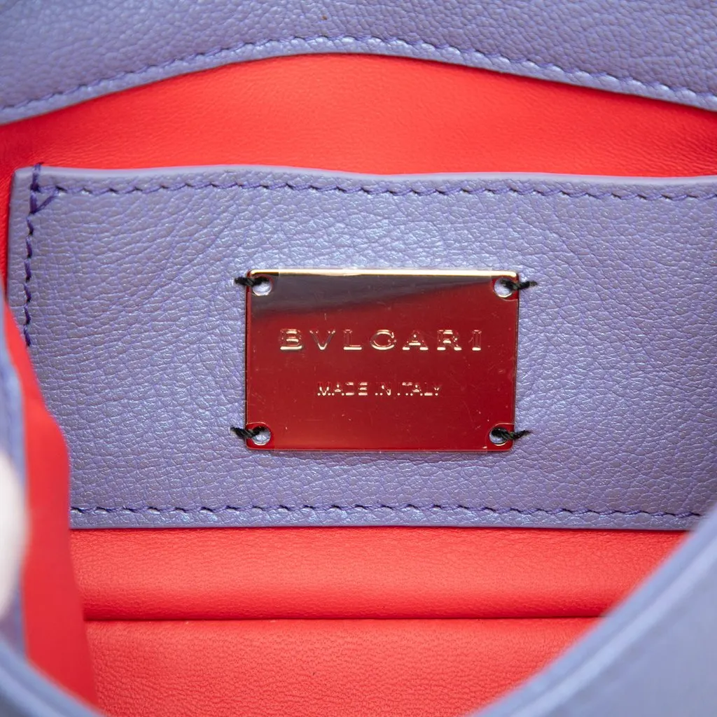 Bvlgari Leather Serpenti Cabochon Chain Crossbody Purple Leather Good - Box View