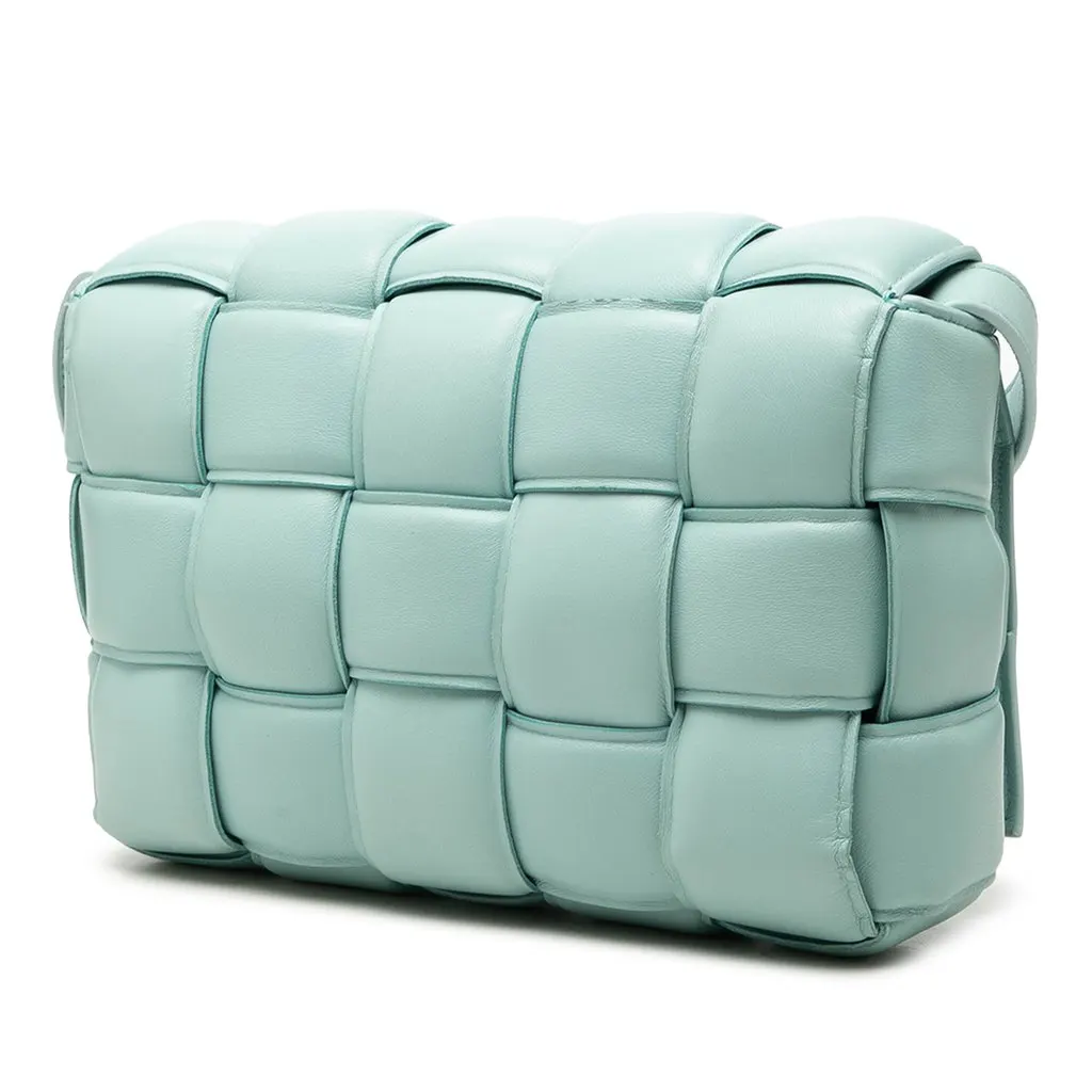 Bottega Veneta Nappa Intrecciato Padded Cassette Crossbody Blue Leather Very good - Back View
