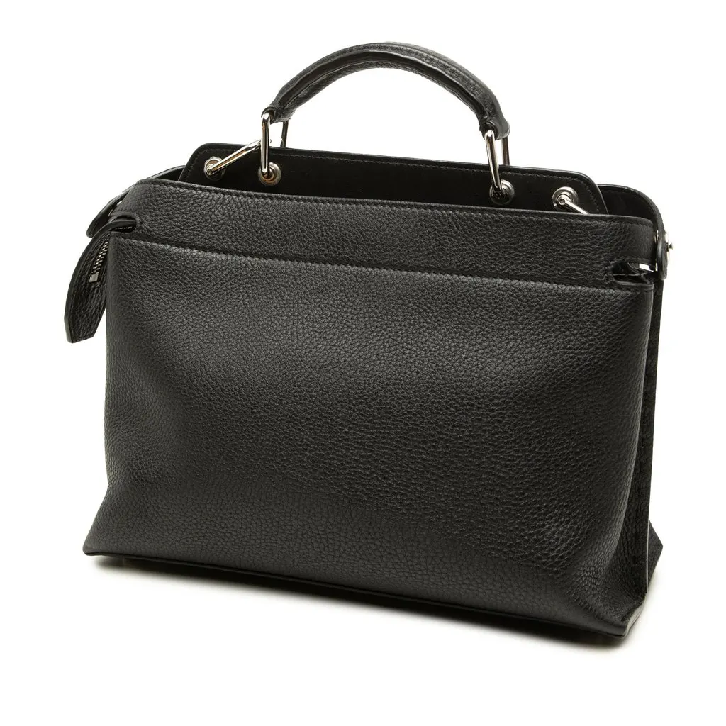 Fendi Mini Leather Peekaboo Iconic Essential Satchel Black Leather Very good - Back View