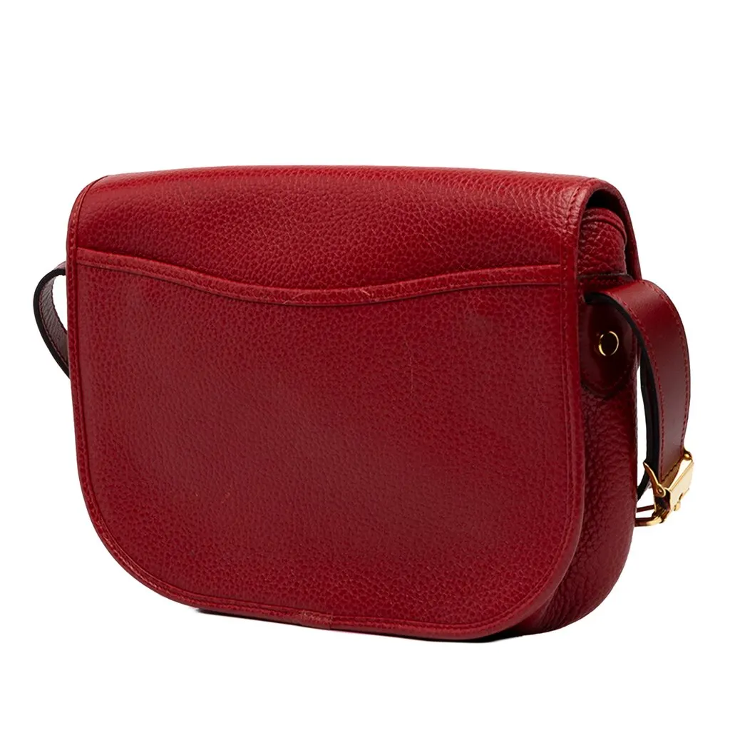 Dior Leather Shoulder Bag Red Leather Good - Back View