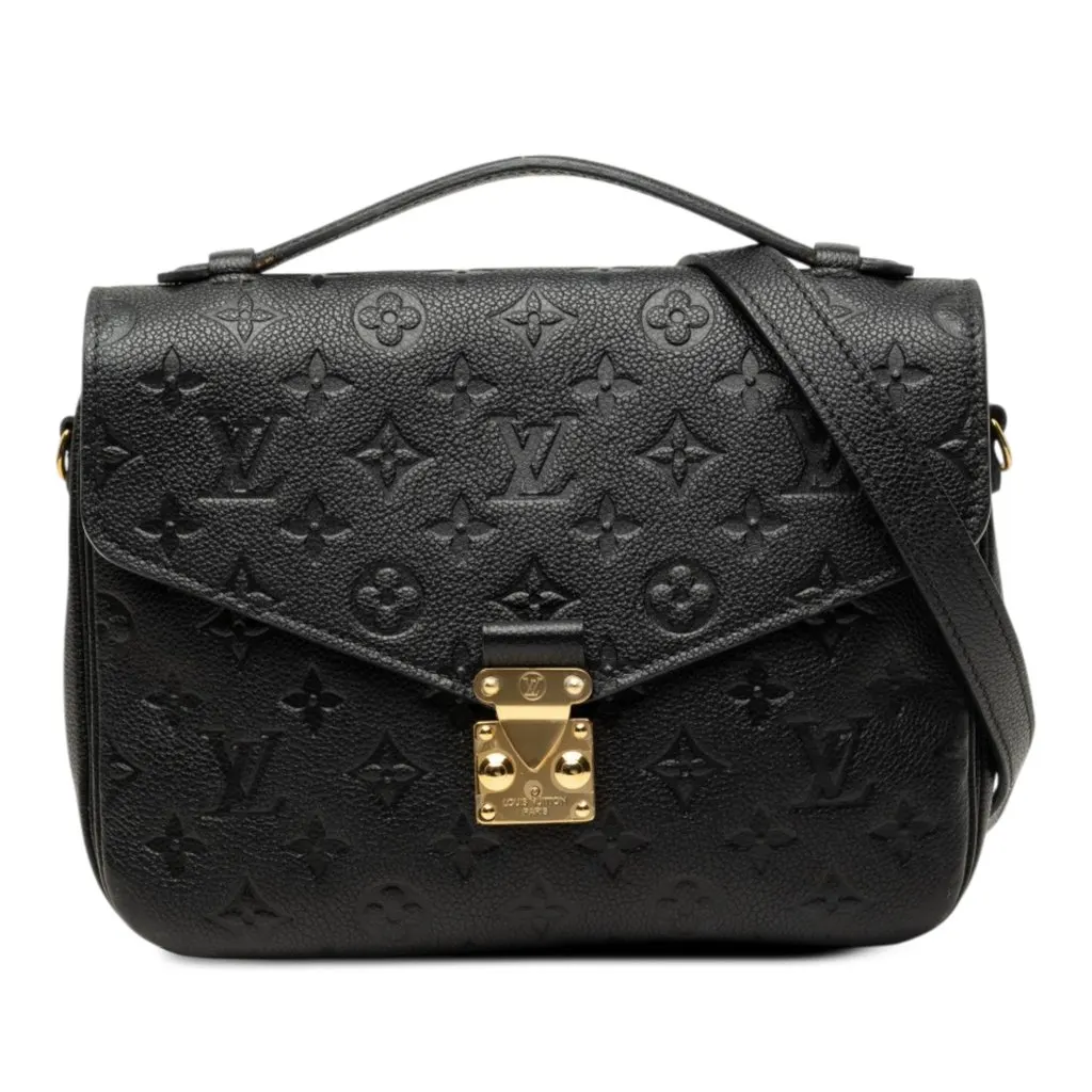 Louis Vuitton Monogram Empreinte Pochette Metis Black Leather Very good - Front View