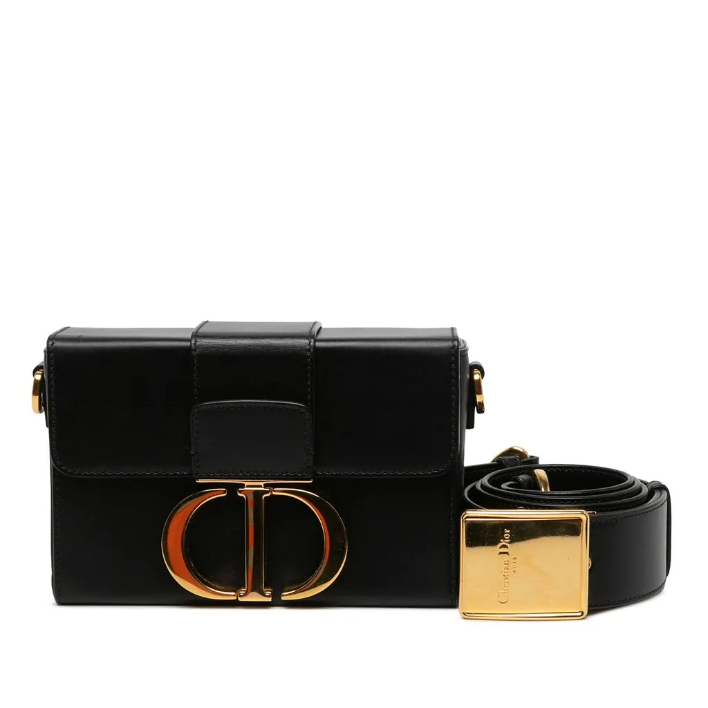 Dior Box Calfskin 30 Montaigne Box Bag Black Leather Very good - Box View