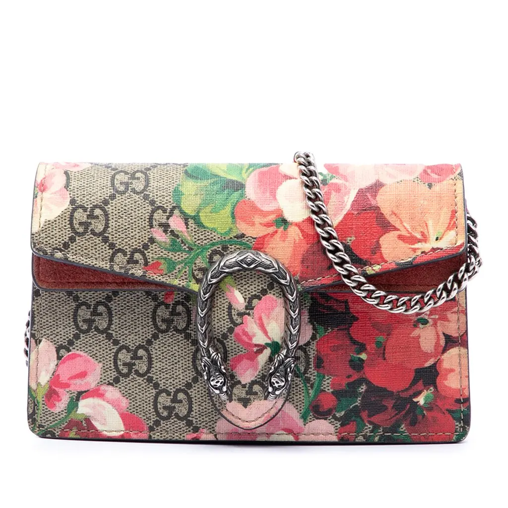 Gucci Mini GG Supreme Blooms Dionysus Crossbody Beige Very good - Front View