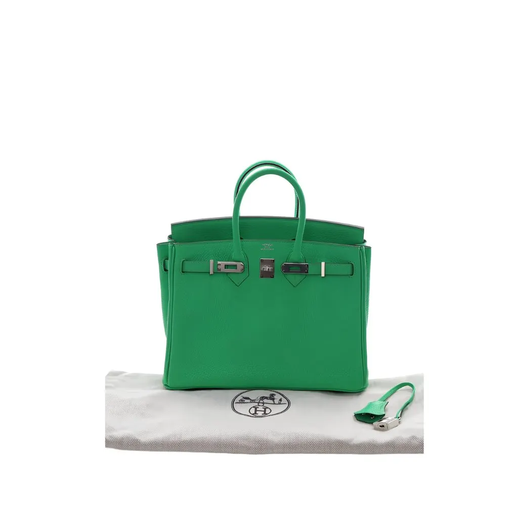 Hermès Togo Birkin Retourne 25 Green Leather Never worn - Box View