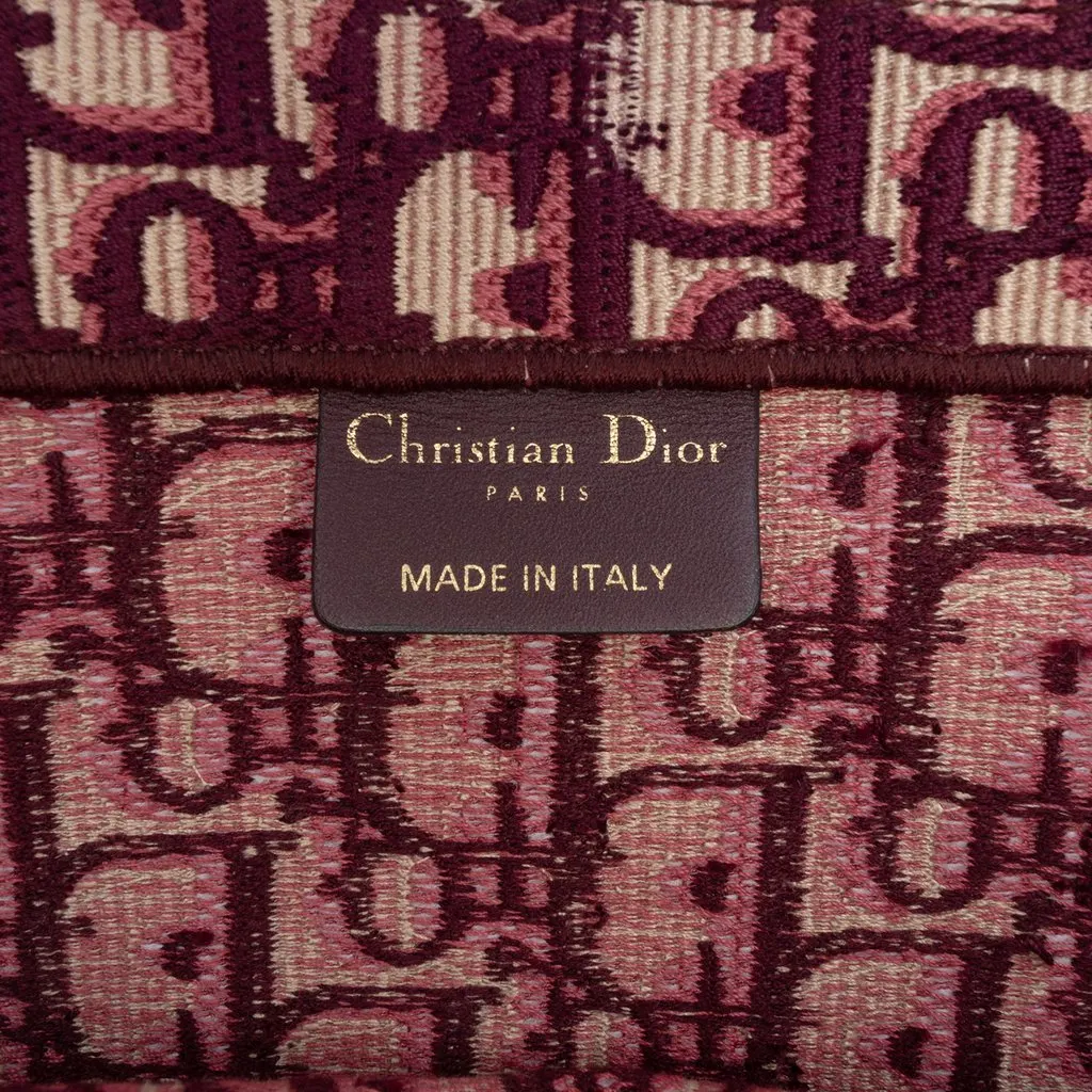 Dior Large Oblique Embroidered Canvas Book Tote Red Very good - Box View