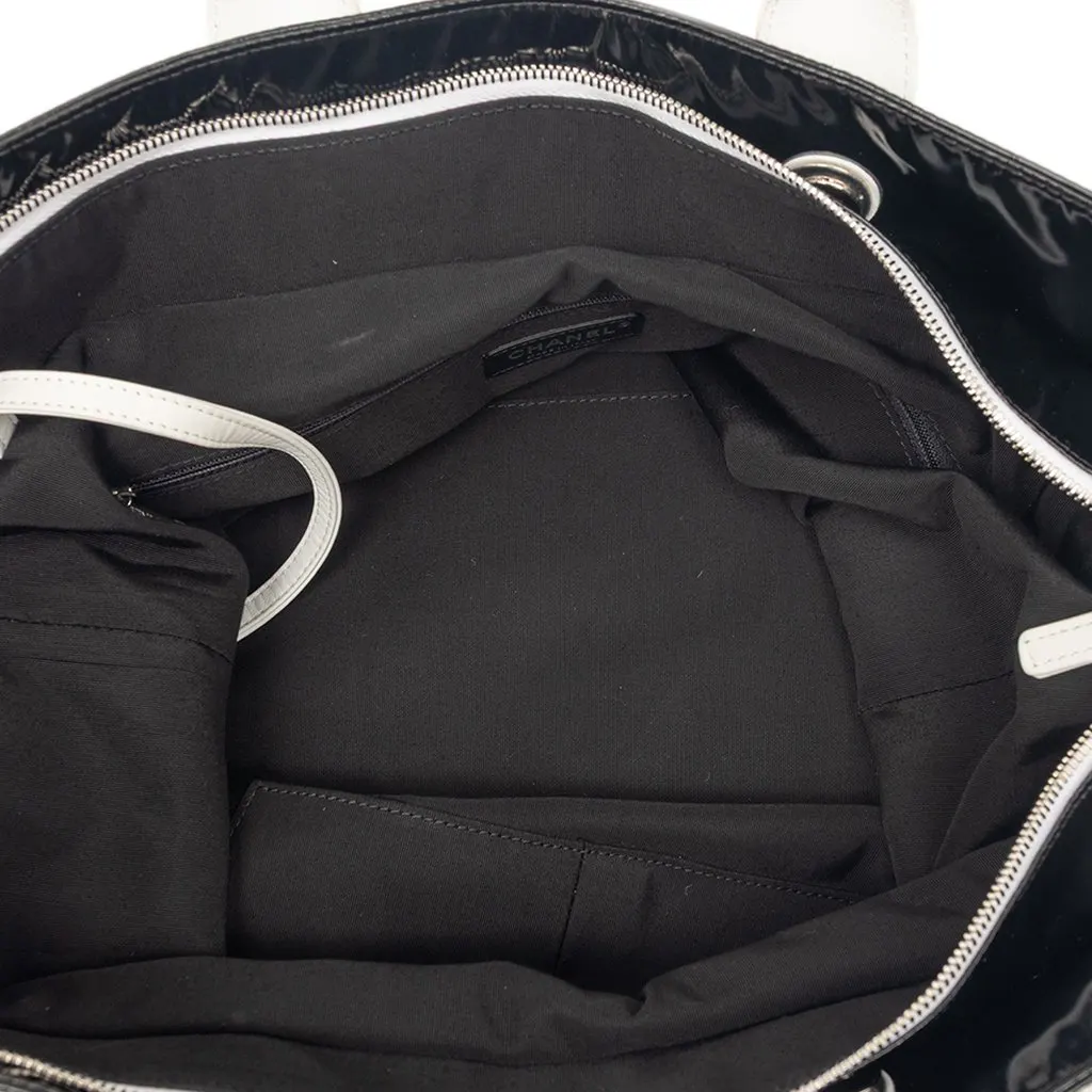 Chanel Coated Canvas La Pausa Bay Shopping Satchel Black Very good - Model View