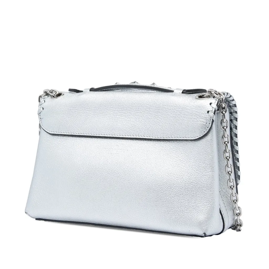 Louis Vuitton Metallic Cuir Plume Ecume Very Chain Bag Silver Leather Very good - Back View