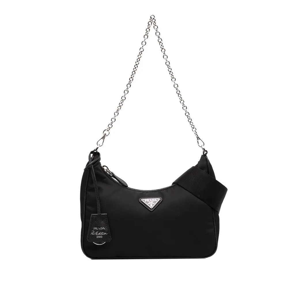 Prada Saffiano Trimmed Re Nylon Re Edition 2005 Satchel Black Very good - Front View