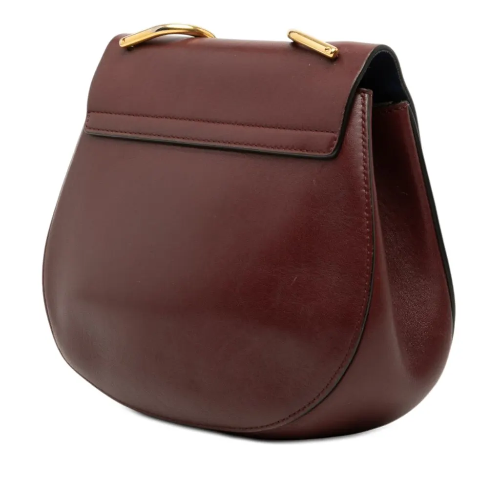 Chloé Small Bicolor Suede and Calfskin Drew Crossbody Red Leather Very good - Back View