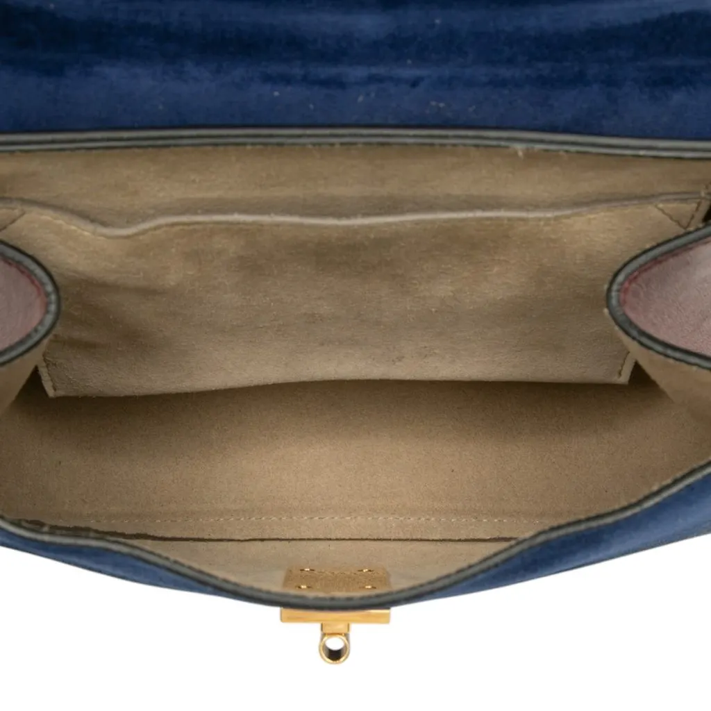 Chloé Small Bicolor Suede and Calfskin Drew Crossbody Red Leather Very good - Model View