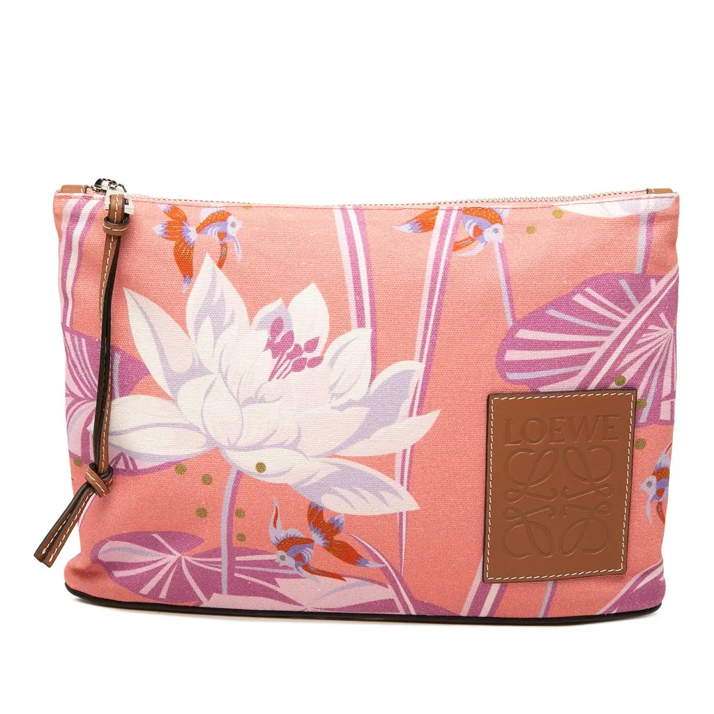 Loewe Paulas Ibiza قماش Waterlily Print كلتش