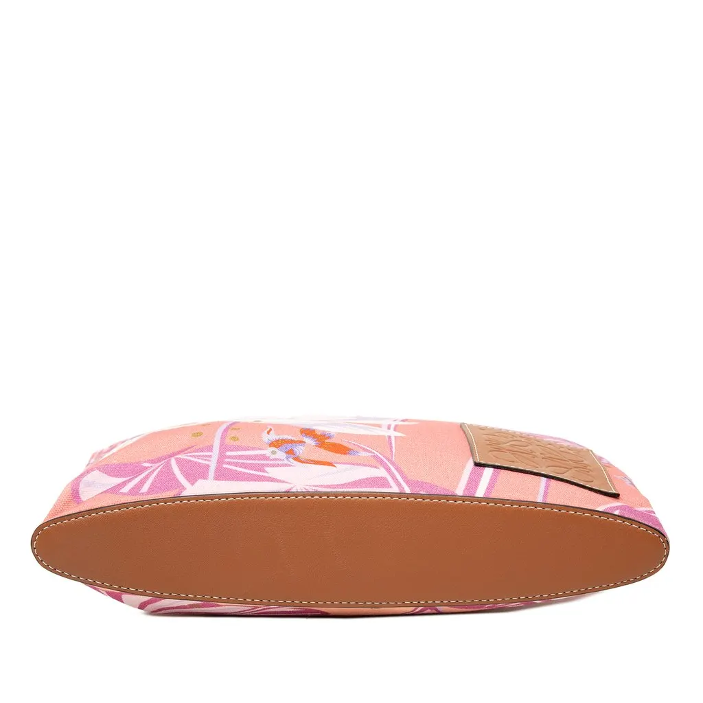 Loewe Paulas Ibiza Canvas Waterlily Print Clutch Pink Canvas Very good - Inside View
