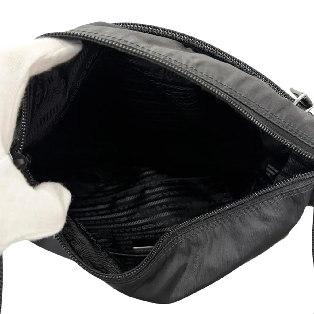 Prada Re Nylon Zip Top Crossbody Black Very good - Box View