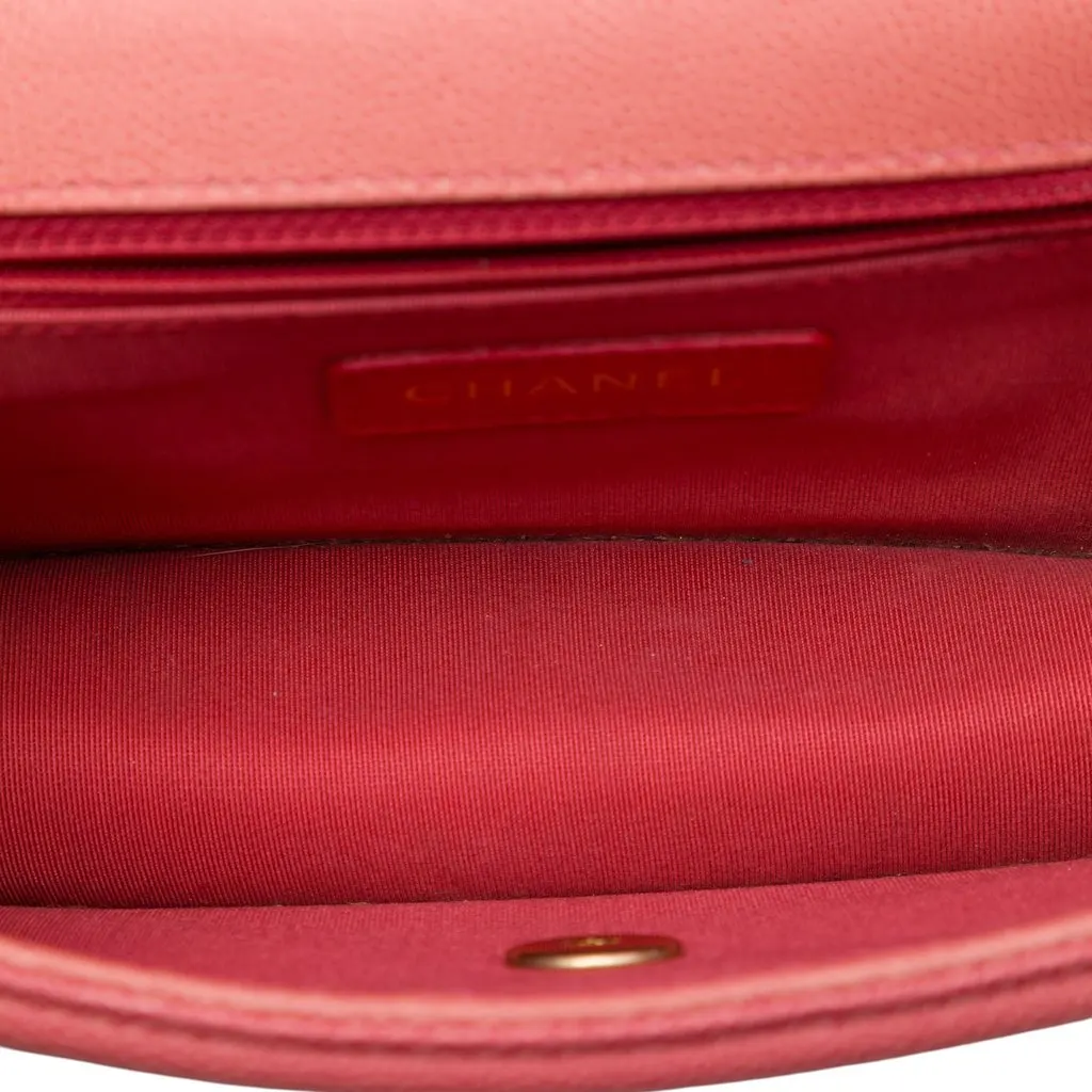 Chanel Small Quilted Caviar Sunset On The Sea Flap Pink Leather Very good - Model View