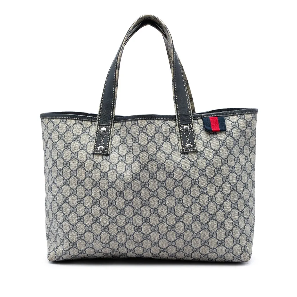 Gucci Medium GG Supreme Web Loop Tote Beige Canvas Very good - Front View