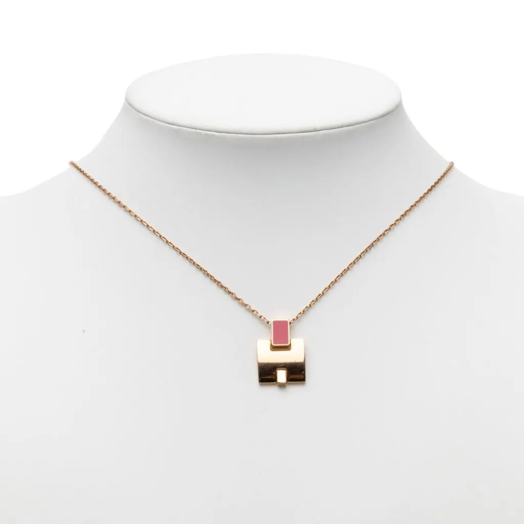 Hermès Gold Plated and Enamel Eileen Pendant Necklace Gold Metal Very good - Box View
