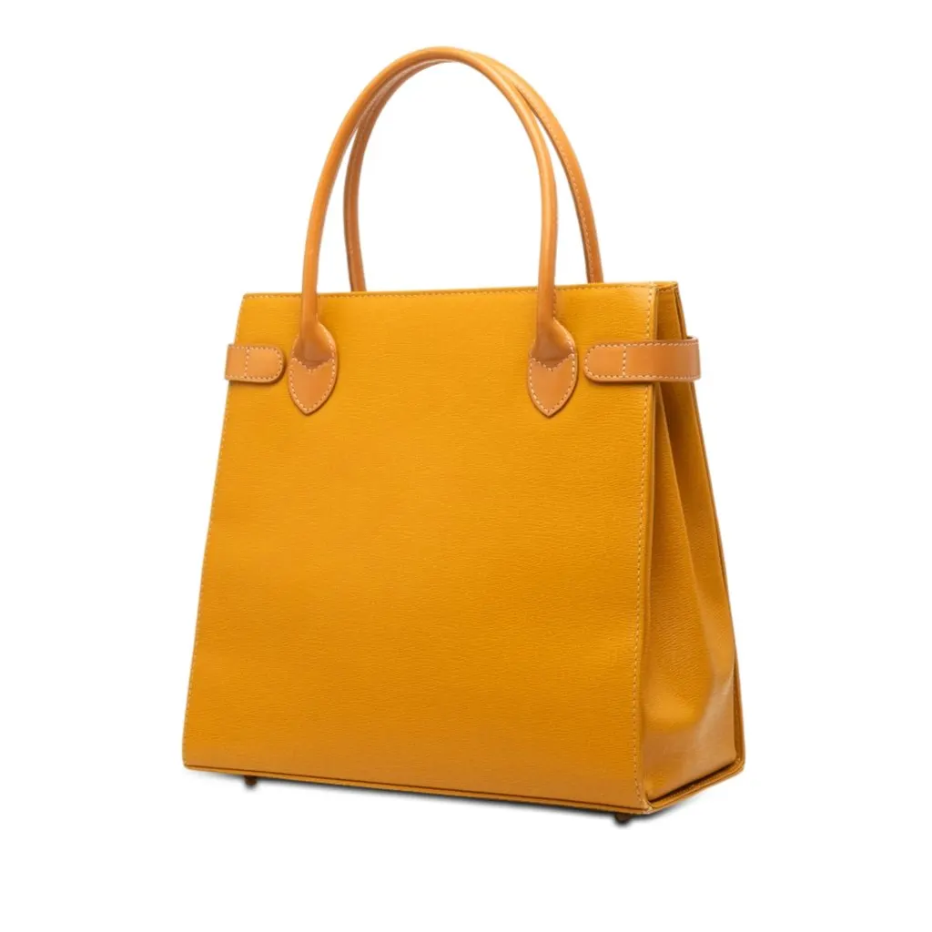 Burberry Calf Leather Handbag Yellow Leather Very good - Back View