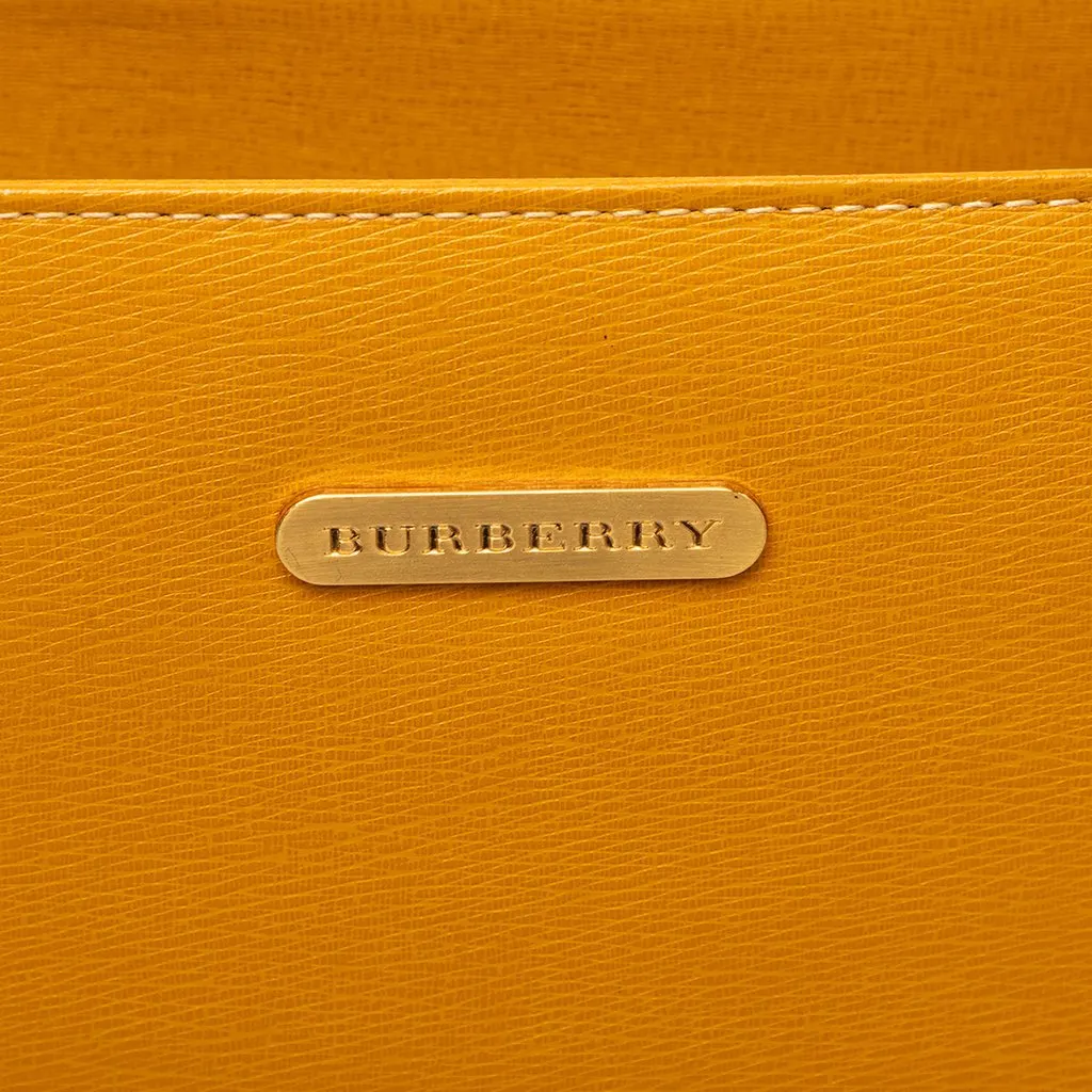 Burberry Calf Leather Handbag Yellow Leather Very good - Box View