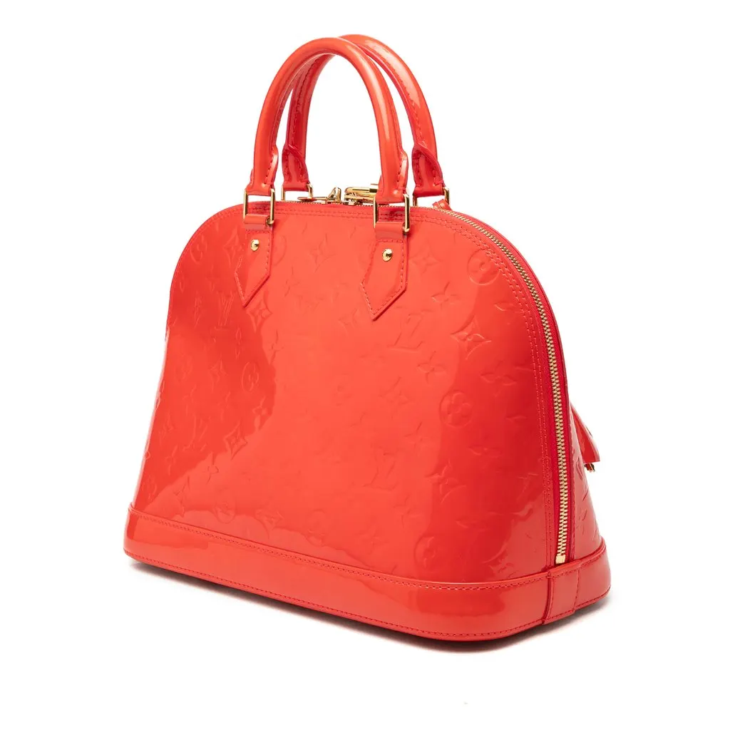 Louis Vuitton Monogram Vernis Alma PM Orange Leather Very good - Back View