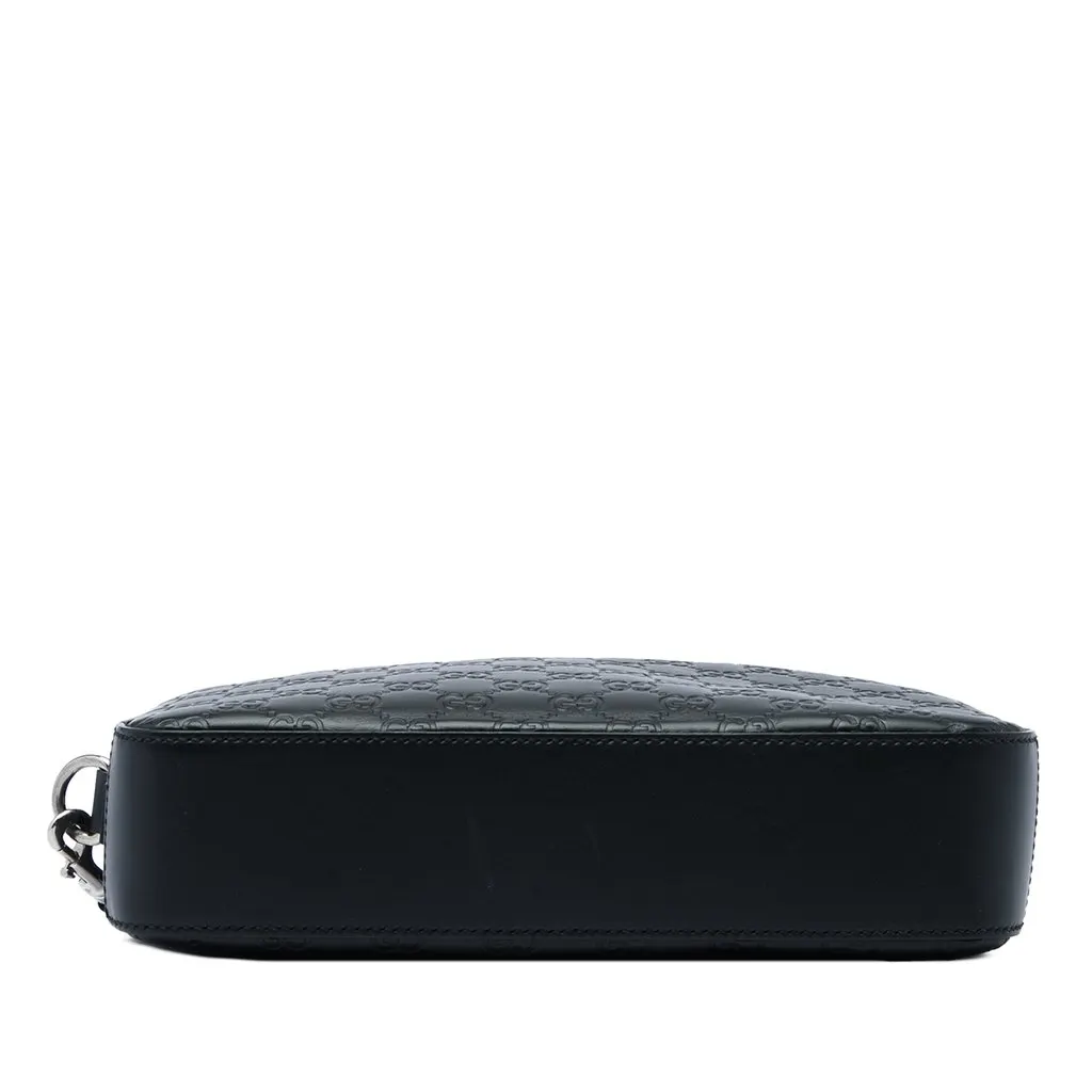 Gucci Guccissima Wristlet Clutch Black Leather Very good - Inside View