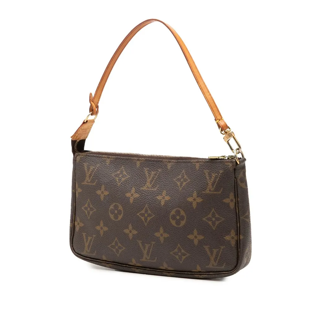 Louis Vuitton Monogram Pochette Accessoires Brown Canvas Good - Back View