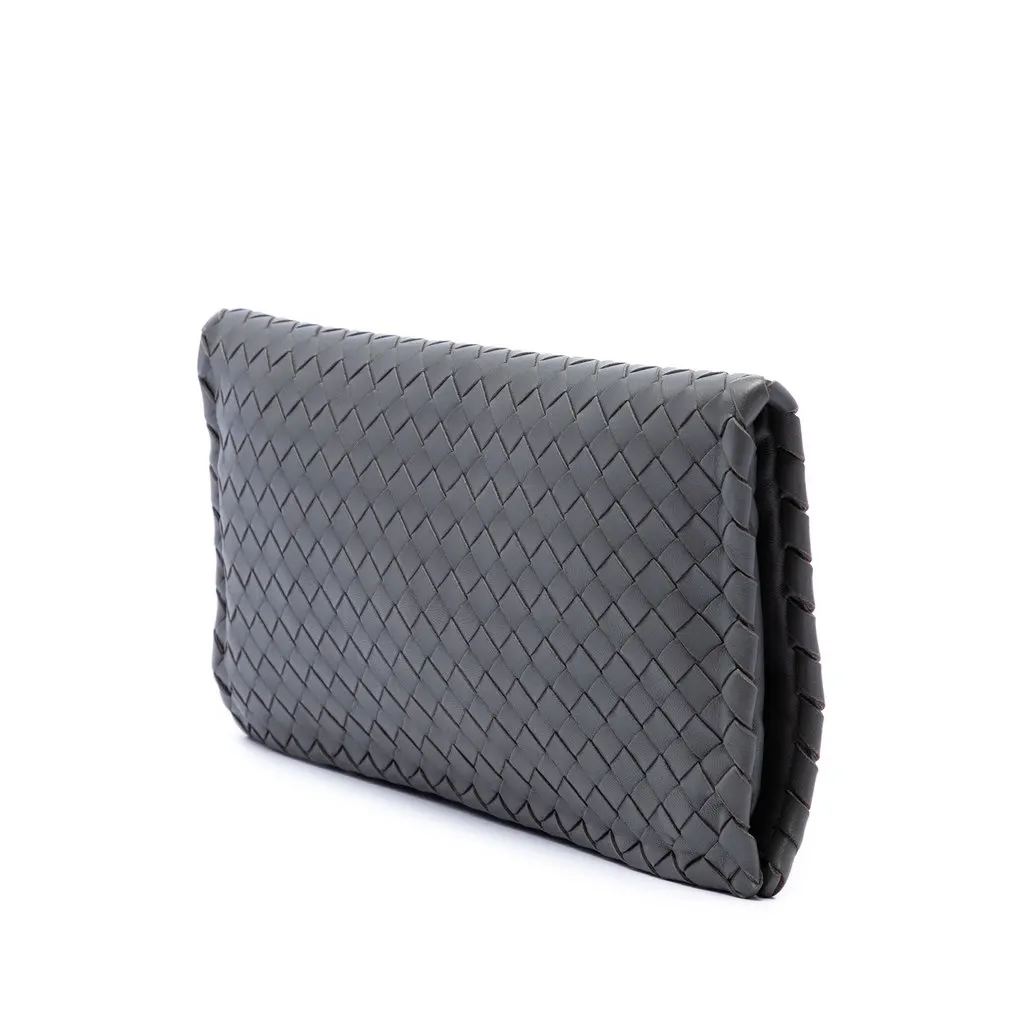 Bottega Veneta Nappa Intrecciato Turn Lock Clutch MultiColor Leather Very good - Back View