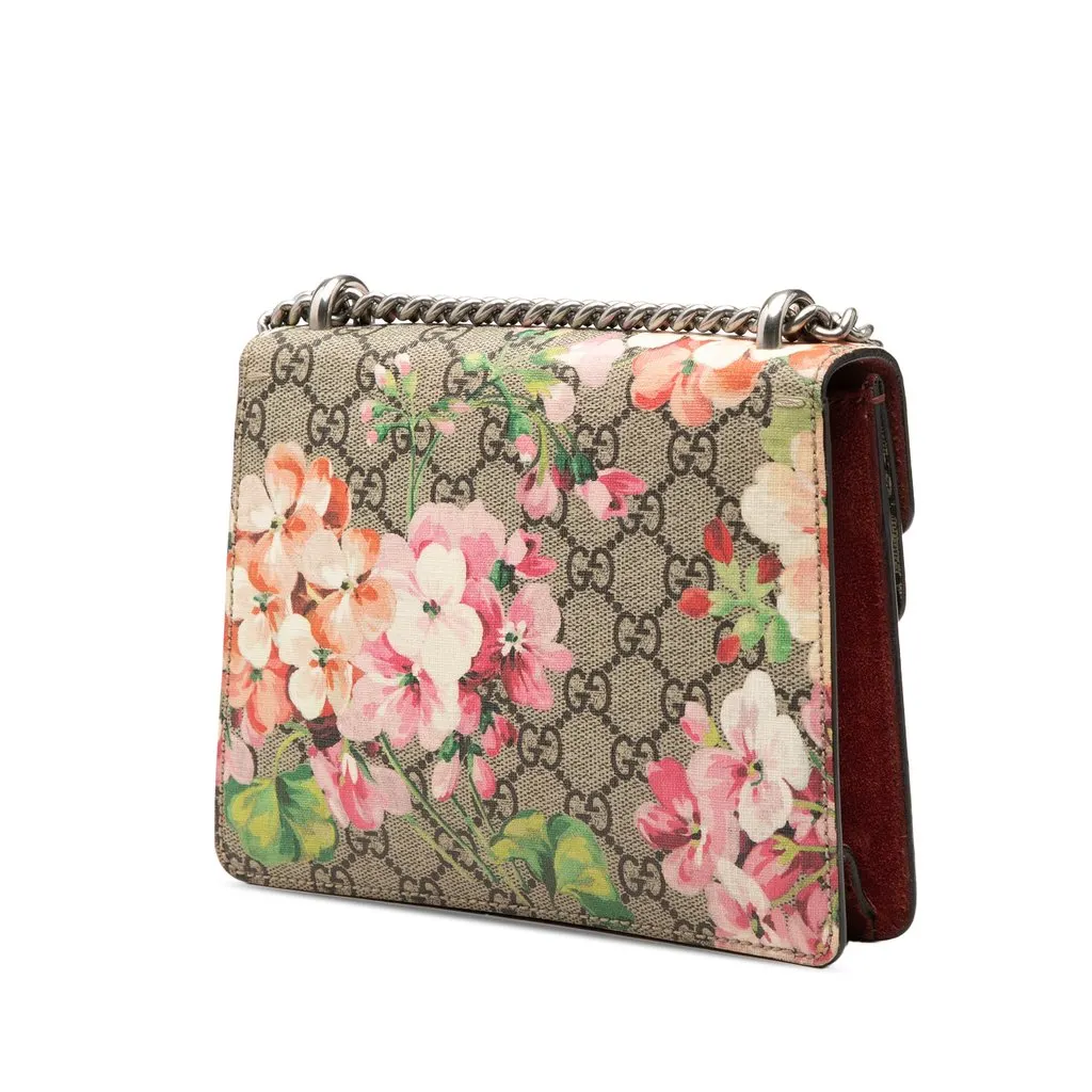 Gucci Small GG Supreme Blooms Dionysus Crossbody Beige Canvas Good - Back View