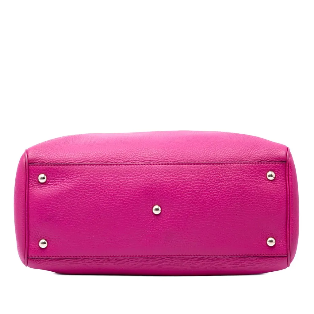Gucci Medium Calfskin Bamboo Shopper Satchel Pink Leather Very good - Inside View