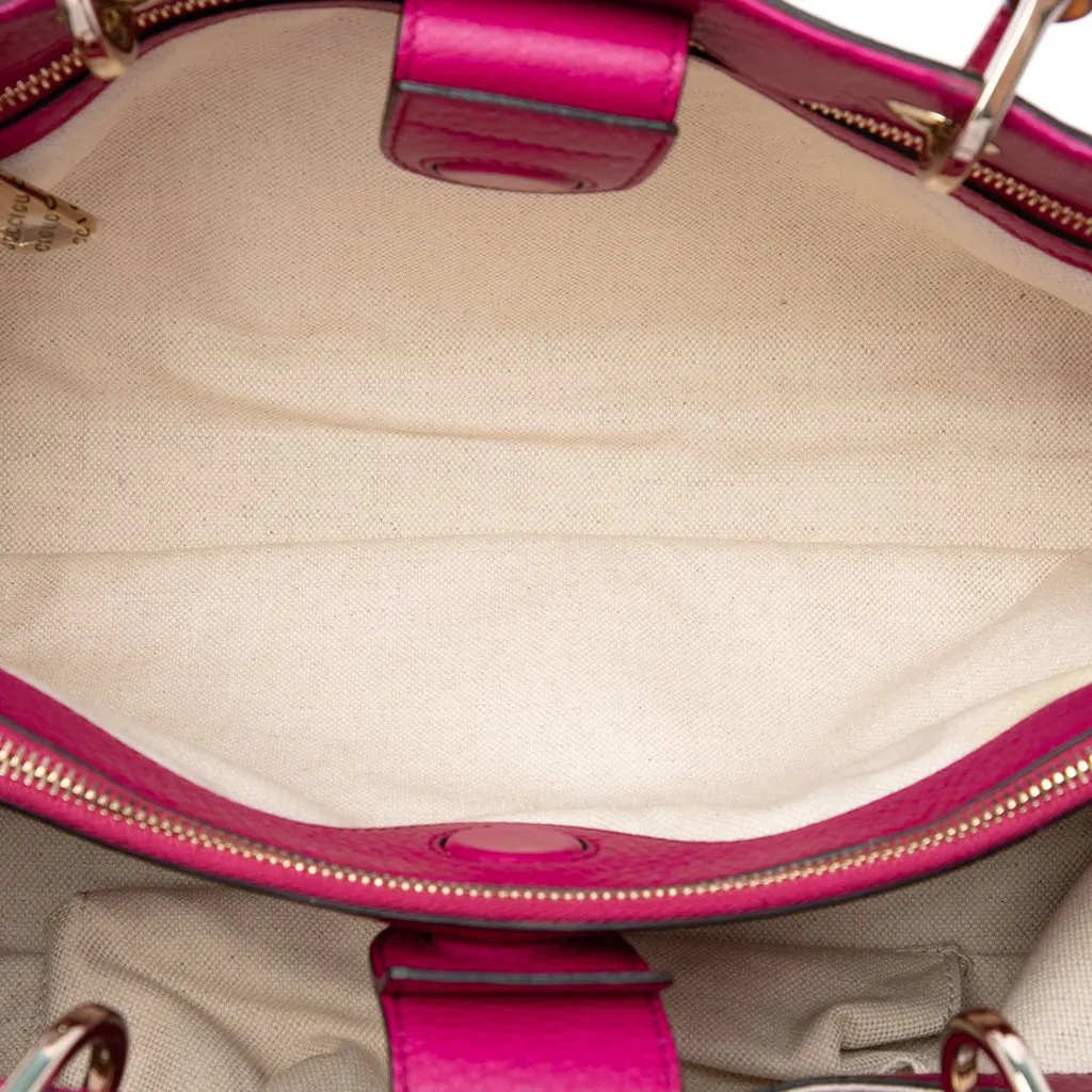Gucci Medium Calfskin Bamboo Shopper Satchel Pink Leather Very good - Model View