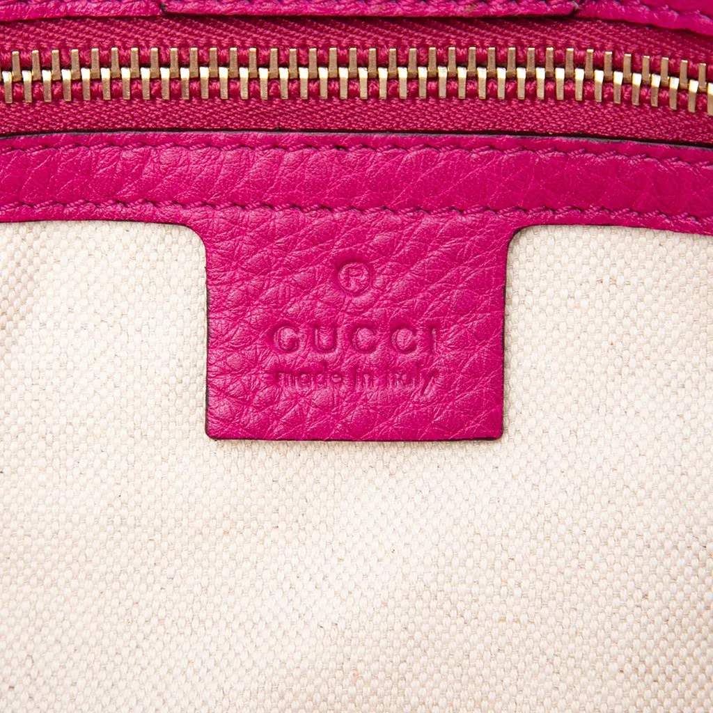 Gucci Medium Calfskin Bamboo Shopper Satchel Pink Leather Very good - Box View