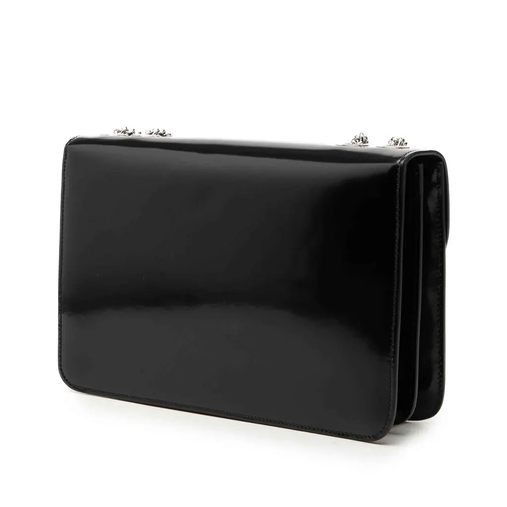 Gucci Medium Patent Interlocking G Crossbody Black Leather Very good - Back View