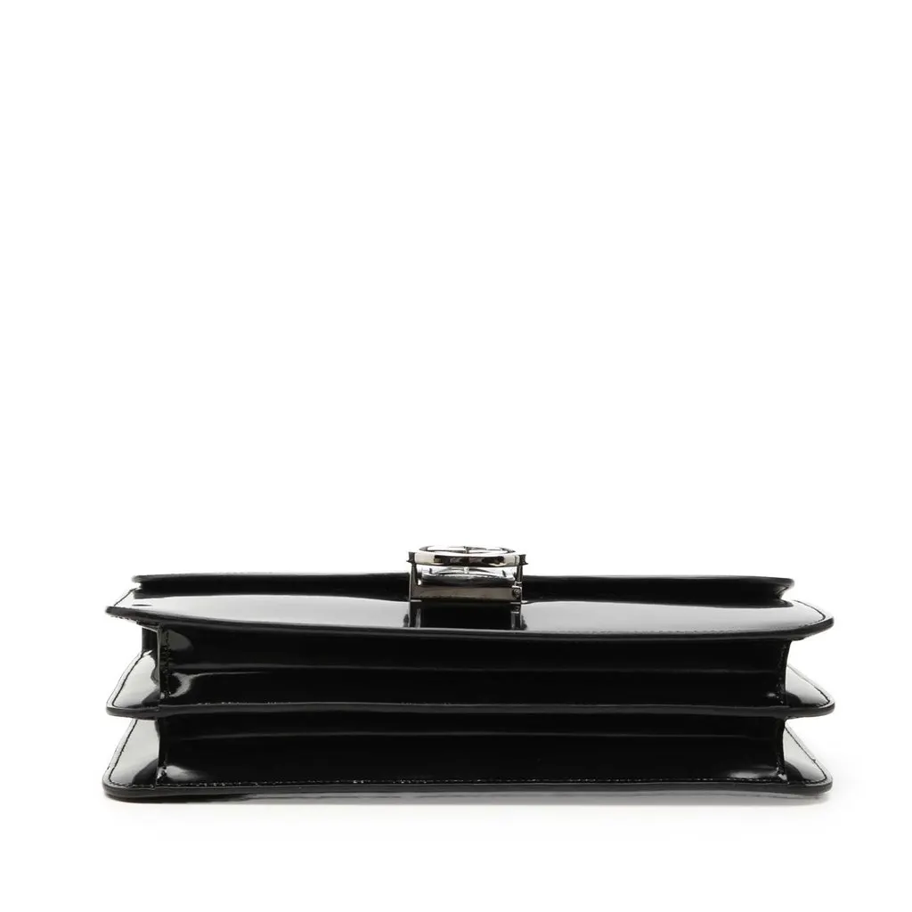 Gucci Medium Patent Interlocking G Crossbody Black Leather Very good - Inside View