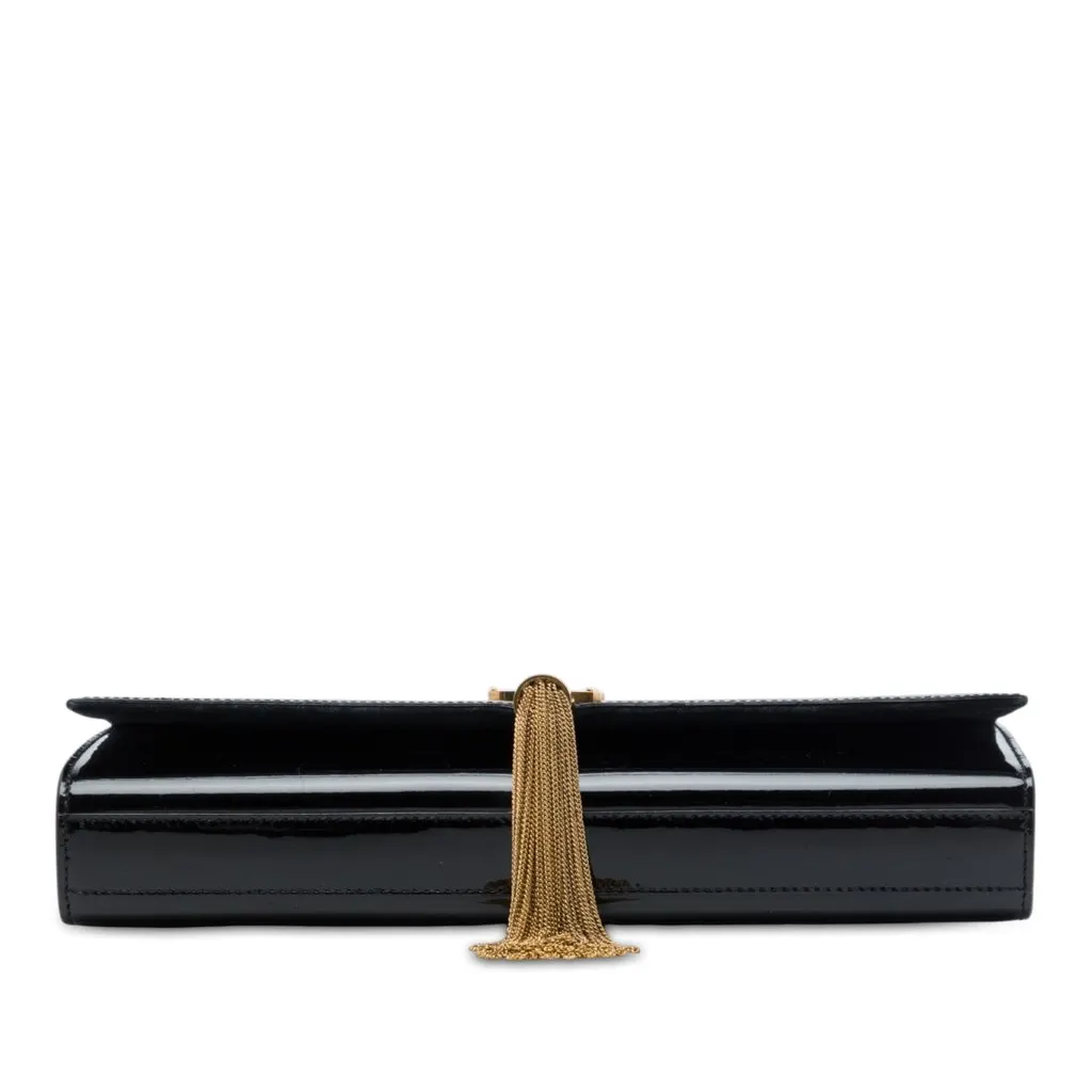 Saint Laurent Patent Cassandre Tassel Clutch Black Leather Very good - Inside View