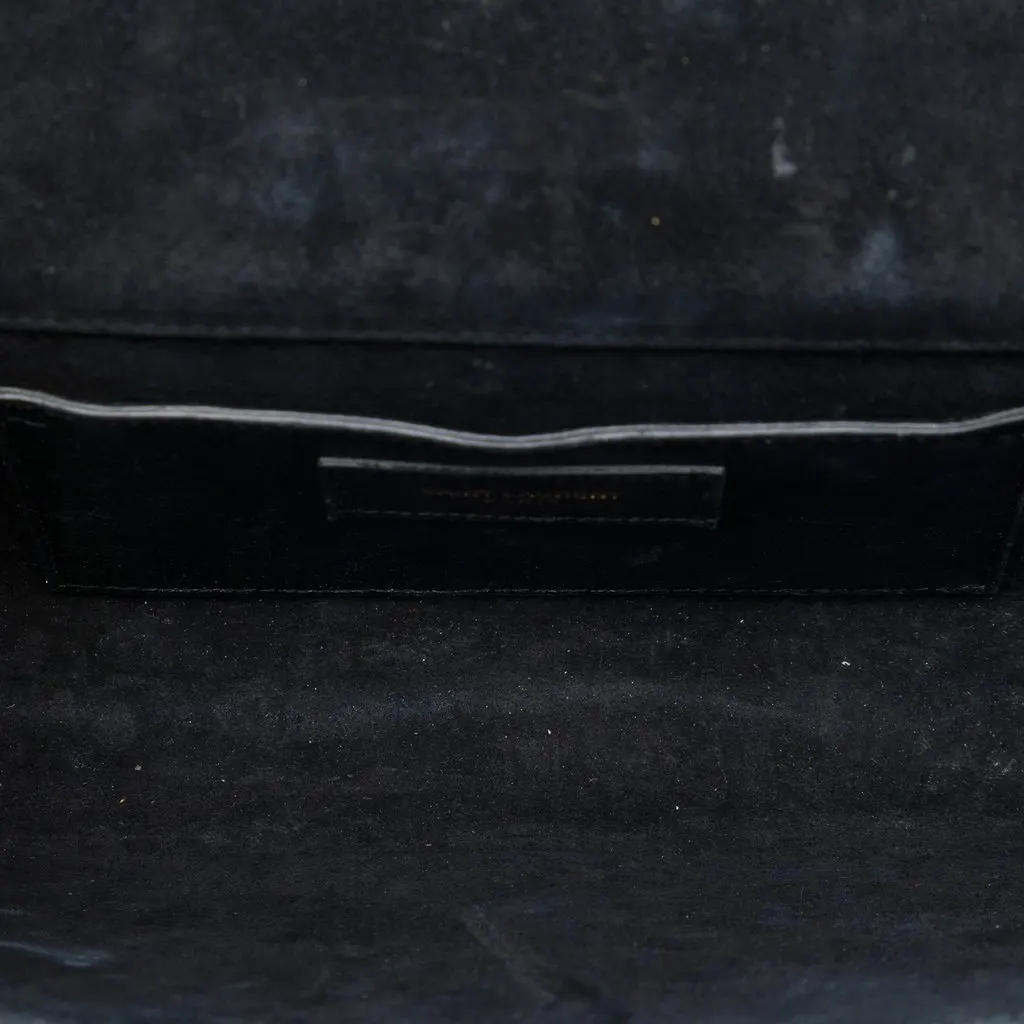 Saint Laurent Patent Cassandre Tassel Clutch Black Leather Very good - Model View