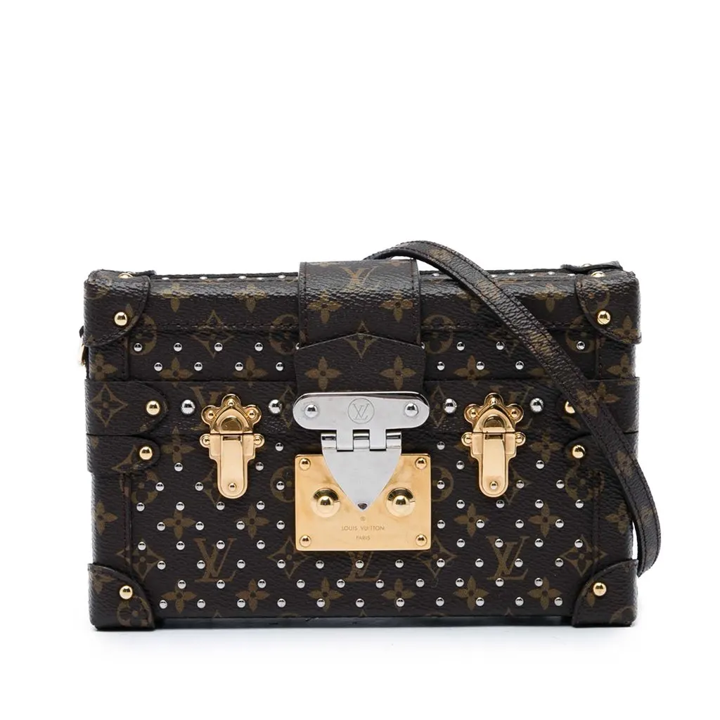 Louis Vuitton Monogram Studded Petite Malle Brown Very good - Front View