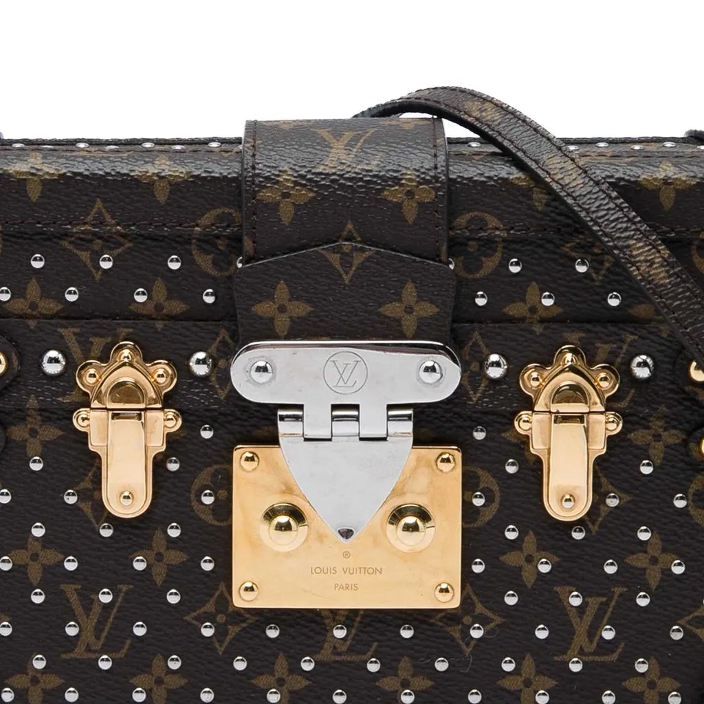 Louis Vuitton Monogram Studded Petite Malle Brown Very good - Box View