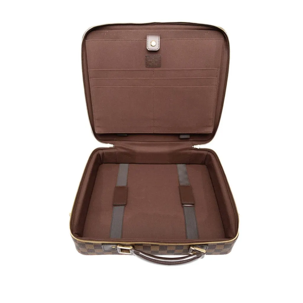 Louis Vuitton Damier Ebene Porte Ordinateur Sabana Brown Canvas Very good - Model View