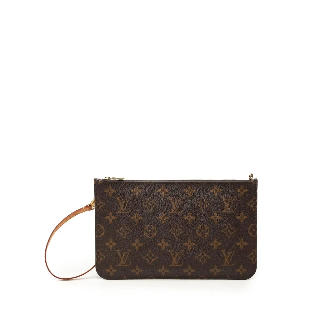 Louis Vuitton Monogram Neverfull MM Pouch Brown Very good - Front View
