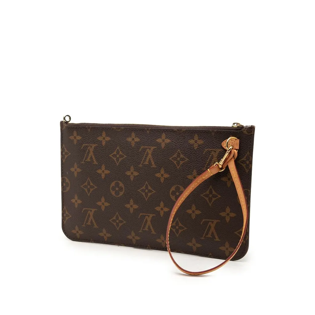 Louis Vuitton Monogram Neverfull MM Pouch Brown Very good - Back View