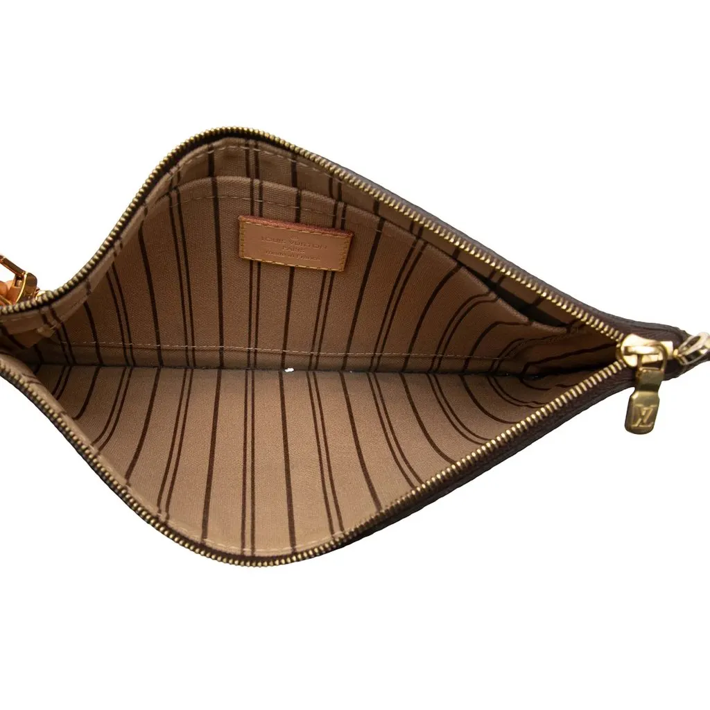 Louis Vuitton Monogram Neverfull MM Pouch Brown Very good - Model View
