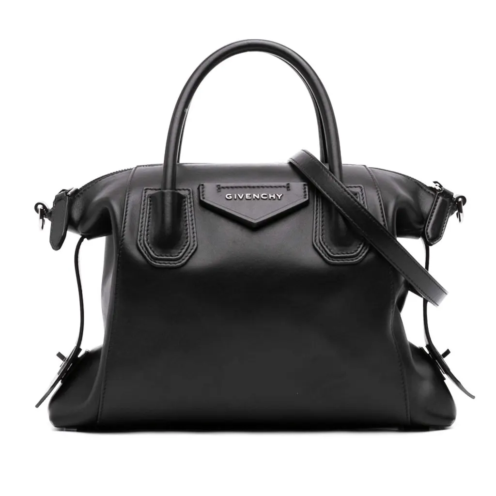 Givenchy Medium Calfskin Antigona Soft Bag Black Leather Very good - Front View