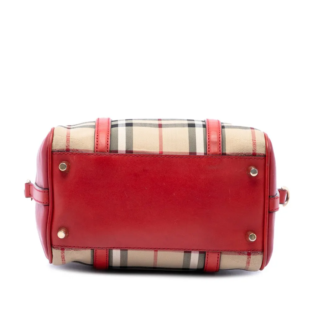 Burberry Small Haymarket Check Canvas Alchester Bowling Bag Beige Canvas Very good - Inside View