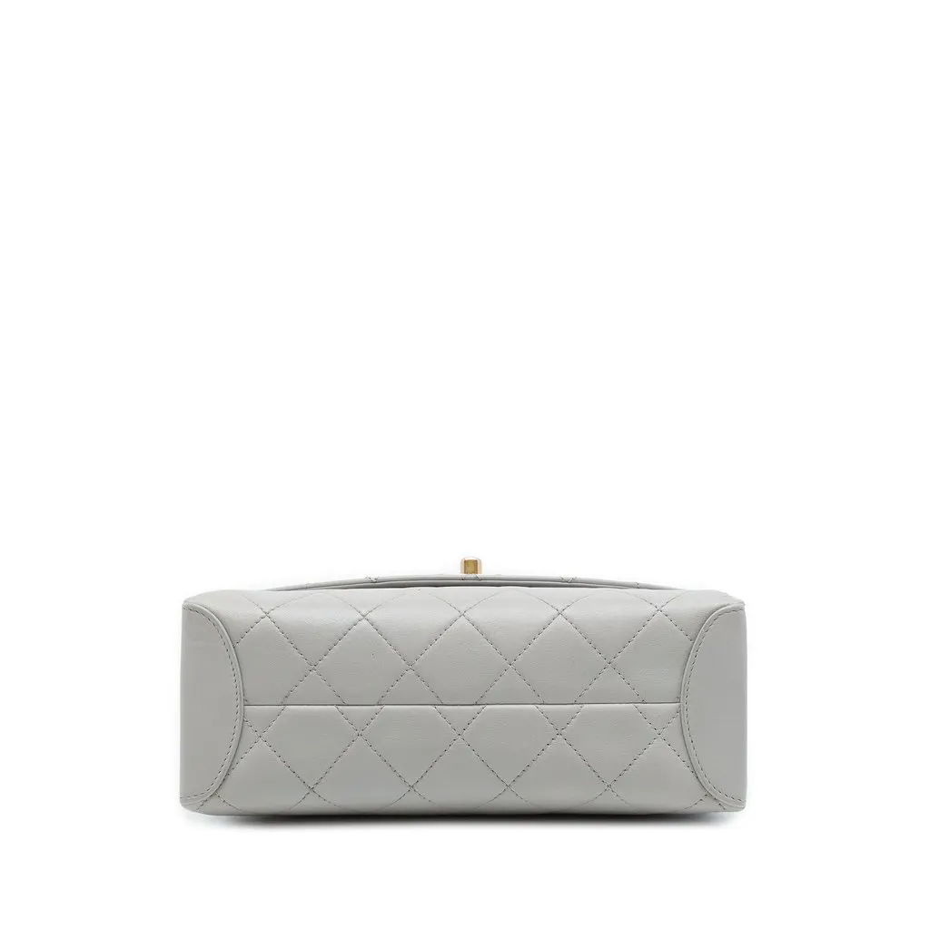 Chanel Medium Lambskin Trendy Spirit Top Handle Bag Grey Leather Good - Inside View