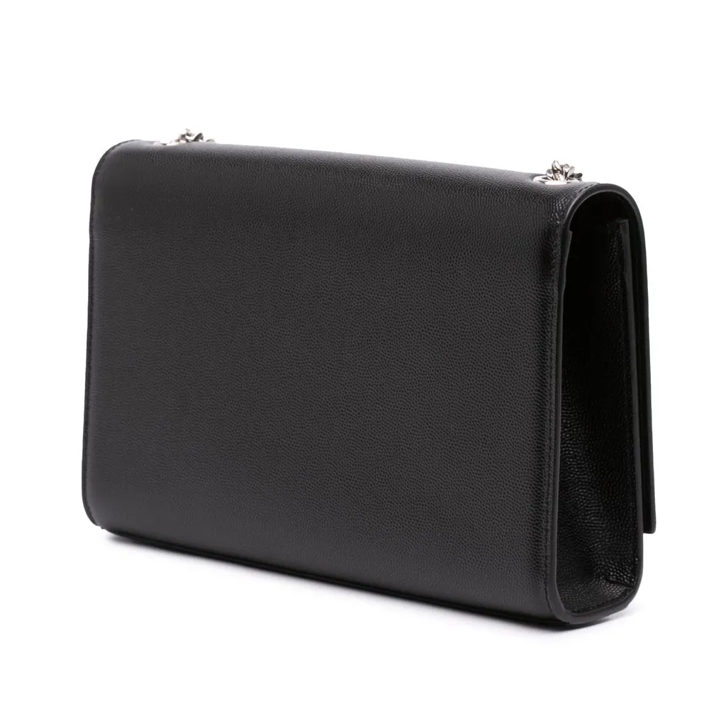 Saint Laurent Medium Grain De Poudre Monogram Kate Crossbody Black Leather Very good - Back View