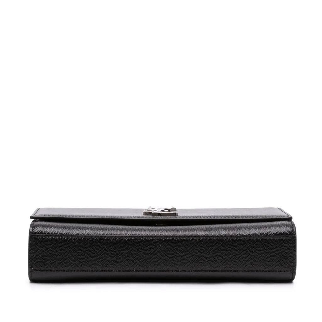 Saint Laurent Medium Grain De Poudre Monogram Kate Crossbody Black Leather Very good - Inside View