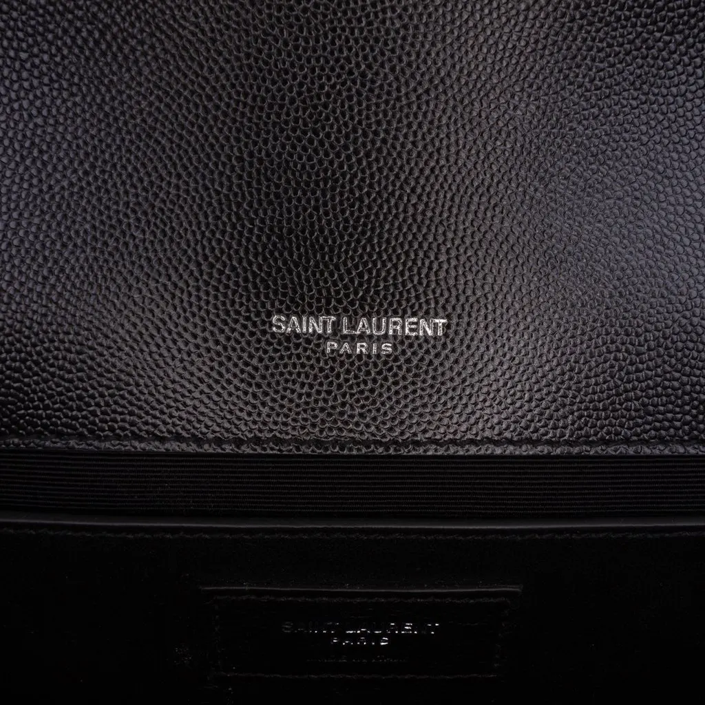 Saint Laurent Medium Grain De Poudre Monogram Kate Crossbody Black Leather Very good - Box View