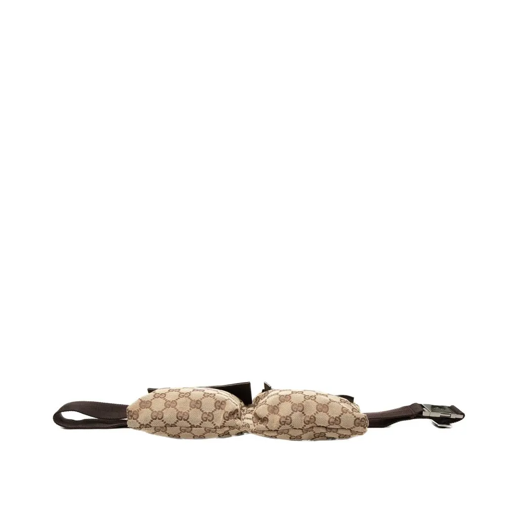 Gucci GG Canvas Double Pocket Belt Bag Beige Very good - Inside View