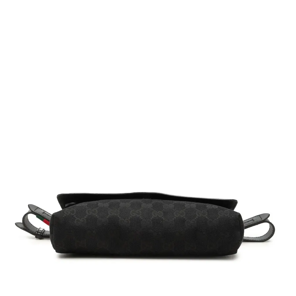 Gucci GG Canvas and Leather Web Belt Bag Black Very good - Inside View