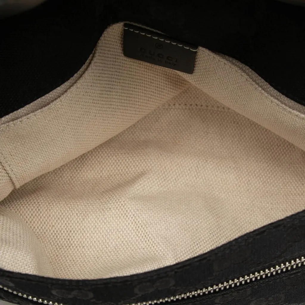 Gucci GG Canvas and Leather Web Belt Bag Black Very good - Model View
